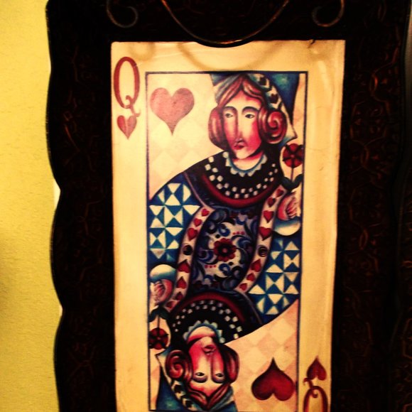 Set of 2 Jim Shore Crazy Mountain Metal Serving Trays Poker Playing Cards - Picture 2 of 7